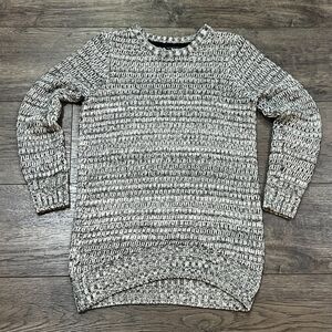 Vintage Y2K Roots Canada Knit Crewneck Sweater Gray Leather Logo Women's Small